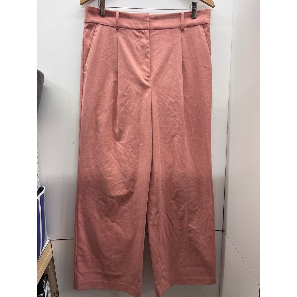 LOFT The Peyton Trouser Pink Wide Leg Pleated Pants Size 10